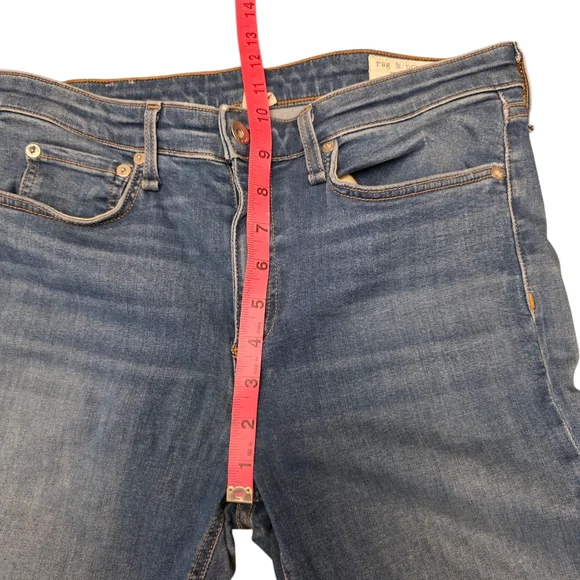 Rag & Bone Cate Mid-rise Ankle Crop Light Blue Skinny Jeans Size 30 - Picture 9 of 14